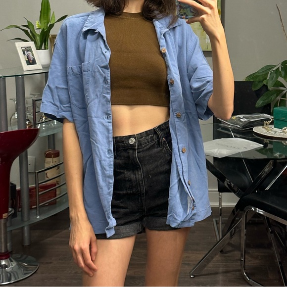 Vintage 100% Silk Short Sleeve Button Up Shirt - Picture 1 of 7